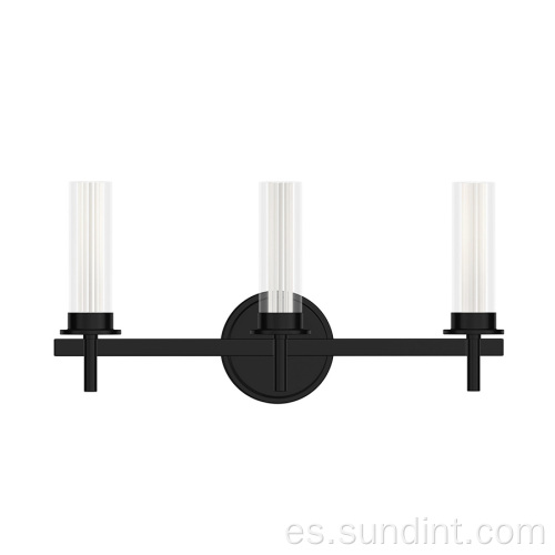 Luz de tocador decorativo de tocador decorativo de la pared negra de 3 luces de 3 luces